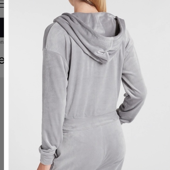- Express Velour Zip Up Hoodie jumper size small sweatshirt tracksuit women - Picture 5 of 5